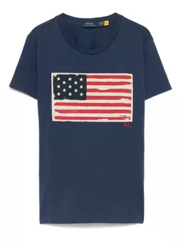 Футболка с аппликацией флага Polo Ralph Lauren, синий