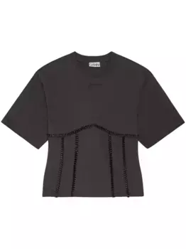 Футболка с аппликацией GANNI, черный