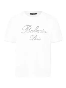Футболка с аппликацией логотипа Balmain Kids, белый