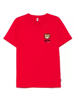 Футболка с аппликацией логотипа Moschino, красный