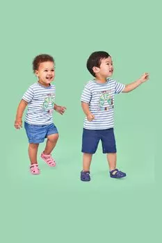 Футболка с аппликацией «Очень голодная гусеница» Jojo Maman Bb, синий