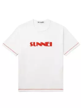 Футболка с аппликацией Sunnei, белый