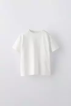 Футболка с аппликациями-бирками ZARA, белый