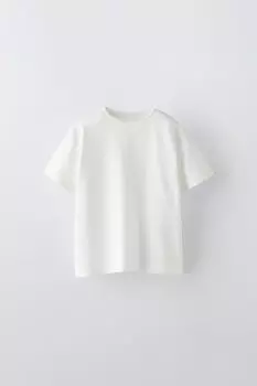 Футболка с аппликациями-бирками ZARA, белый
