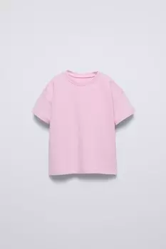 Футболка с аппликациями-бирками ZARA, розовый