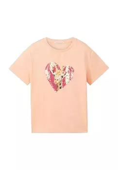 Футболка с аппликациями детская TOM TAILOR, цвет Sunny Peach