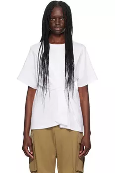 Футболка с асимметричным кроем Victoria Beckham, белый