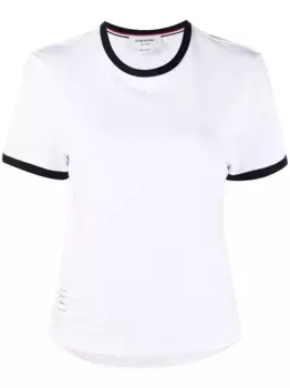 Футболка с асимметричным подолом THOM BROWNE, белый