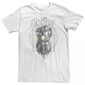 Футболка с эскизом перчатки «Большой и высокий» из вселенной Marvel Infinity War Licensed Character, белый