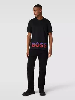 Футболка с этикеткой BOSS, черный
