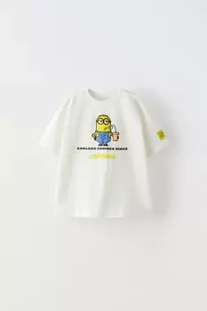Футболка с этикеткой the minions ZARA, белый