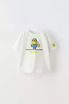 Футболка с этикеткой the minions ZARA, белый