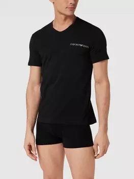 Футболка с этикеткой в упаковке 2 шт Emporio Armani, черный