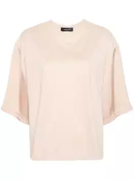 Футболка с атласными вставками Fabiana Filippi, нейтральный