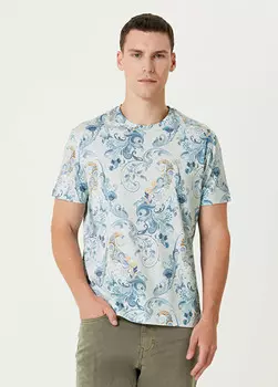 Футболка с этническим рисунком Etro, голубой