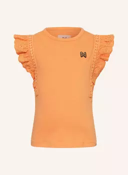 Футболка с ажурной вышивкой Koko Noko, оранжевый