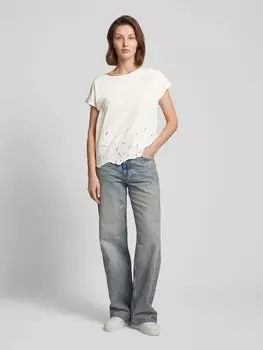 Футболка с ажурной вышивкой s.Oliver RED LABEL, кремовый