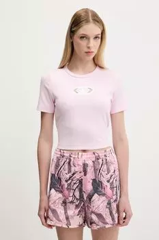 Футболка с ажурными вставками Cut Out Rib Tee Adidas Originals, розовый