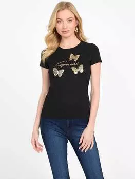 Футболка с бабочкой Eco Athalia Guess Factory, черный