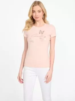 Футболка с бабочкой Eco Athalia Guess Factory, цвет vapor rose