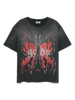 Футболка с бабочкой GCDS, черный