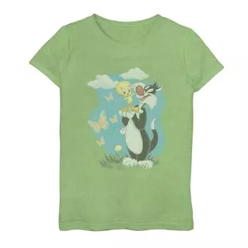 Футболка с бабочкой Looney Tunes Sylvester & Tweety Bird для девочек 6–16 лет Licensed Character