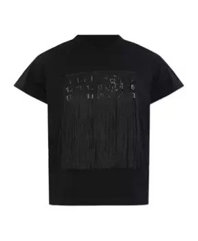 Футболка с бахромой Mm6 Maison Margiela, черный