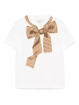 Футболка с бантом Fendi Kids, белый