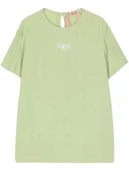 Футболка с бантом N21, зеленая