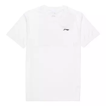 Футболка с базовым логотипом, быстросохнущая футболка Li-Ning, белый