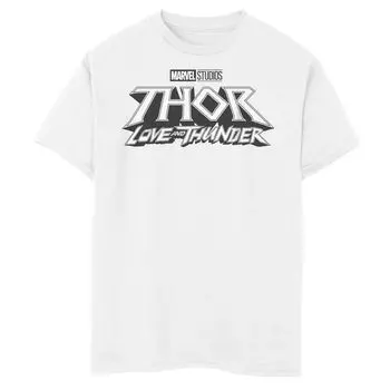 Футболка с базовым логотипом и графическим рисунком Marvel Thor Love And Thunder для мальчиков 8–20 лет Marvel