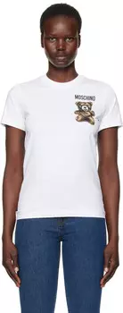 Футболка с белым плюшевым мишкой Moschino, Multi white