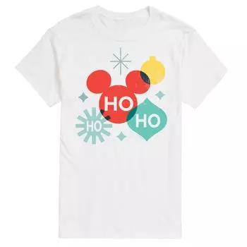 Футболка's Big & Tall Holiday с рисунком Ho Ho Ho Shapes Disney, белый