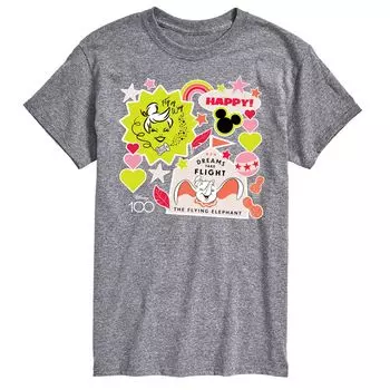 Футболка 's Big & Tall с изображением 100 лет высокого полета Disney, серый