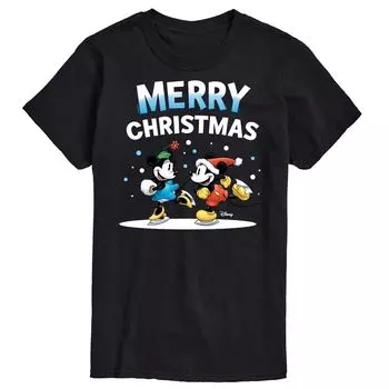 Футболка 's Big & Tall с рисунком Merry Christmas, Black Disney, черный