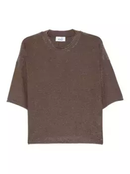 Футболка с блестками Niu, коричневый