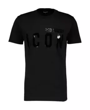 Футболка с блестящим логотипом Dsquared2, черный