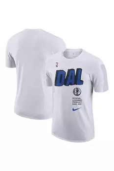 Футболка с блочным принтом Nike Fanatics Dallas Mavericks Nike, белый