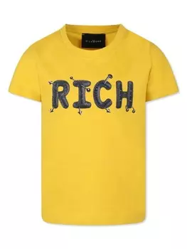Футболка с богатым принтом John Richmond Junior, желтый