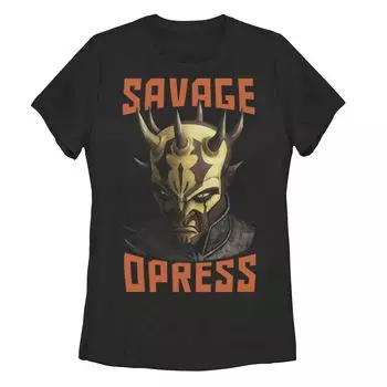 Футболка с большим лицом для юниоров «Звездные войны: Войны клонов» Savage Opress Licensed Character, черный