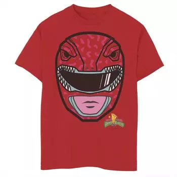 Футболка с большим лицом Power Rangers Red Ranger для мальчиков 8–20 лет Licensed Character