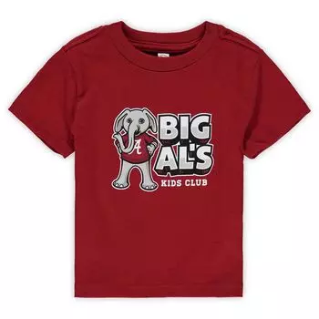 Футболка с большим логотипом для малышей Crimson Alabama Crimson Tide Big Al's Kids Club Unbranded