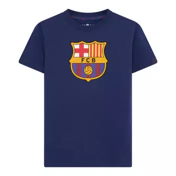 Футболка с большим логотипом ФК Барселона - Дети FC BARCELONA, синий