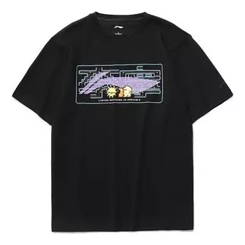Футболка с большим логотипом Li-Ning, черный