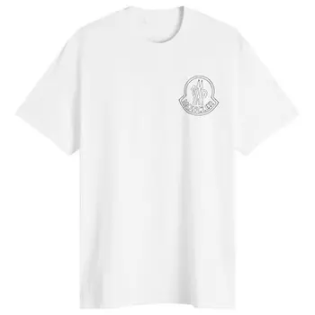 Футболка с большим логотипом Moncler, белый