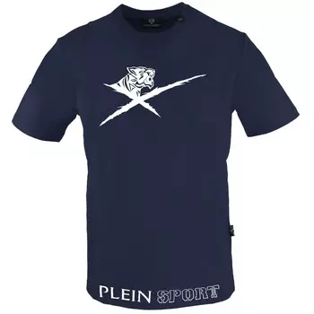 Футболка с большим привлекательным логотипом Plein Sport, синий
