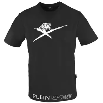 Футболка с большим привлекательным логотипом Plein Sport, черный