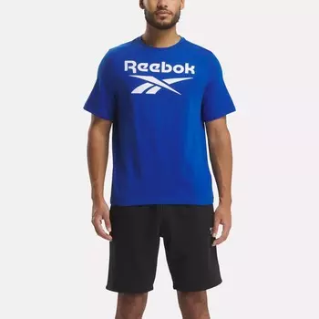 Футболка с большим сложенным логотипом Identity Reebok, темно-синий