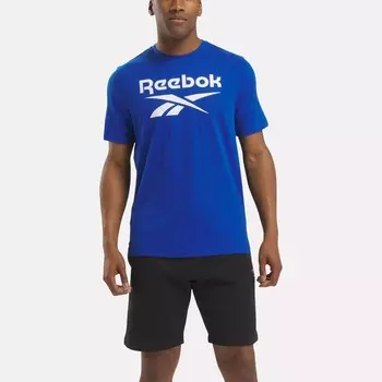 Футболка с большим сложенным логотипом Identity Reebok, черный/синий