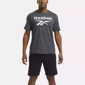 Футболка с большим сложенным логотипом Identity Reebok, темно-серый